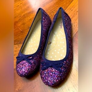 Cat & Jack Glitter Flats sz 2